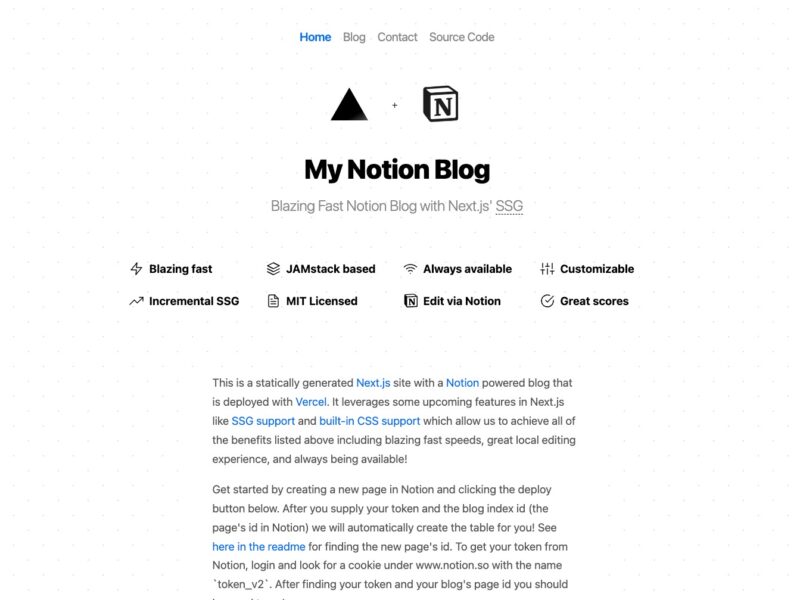 Notion-backed Next.js Blog