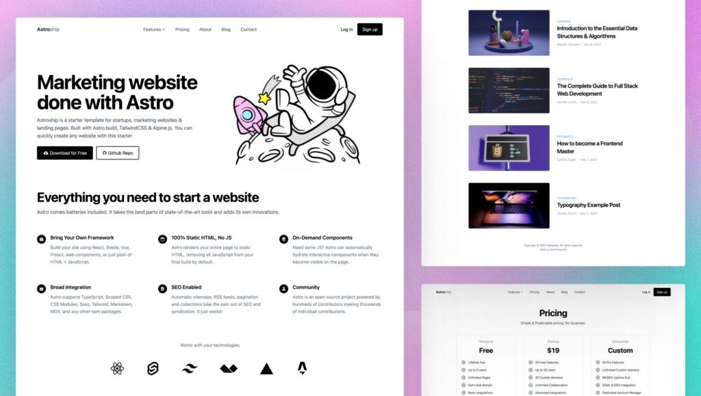 Astro Css Astroship - TemplateGateway