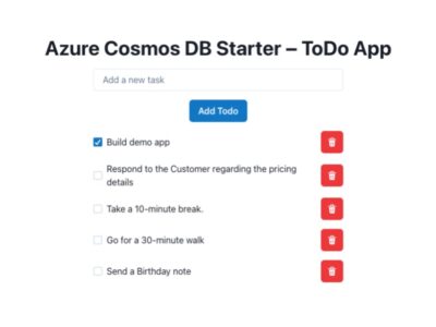 Azure CosmosDB - Next.js Starter