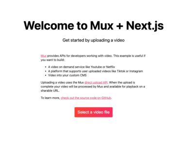 Mux Video Starter